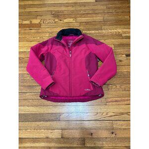 LL Bean Womens Jacket Sz Medium Pink Quilt Insulated Softshell Windbreaker Coat